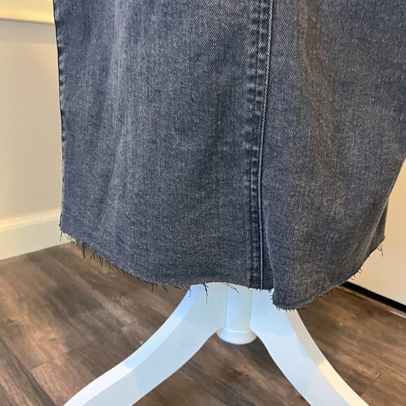 NWT Express Black Super High Rise Denim Maxi Skirt with slit, Size 8 - Picture 11 of 15